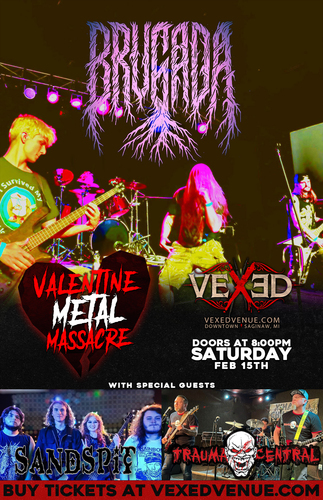 Valentine Metal Massacre with Brugada, Sandspit and Trauma Central poster