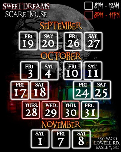 SWEET DREAMS SCARE HOUSE - Halloween 2025 poster