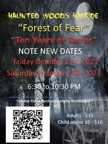 Haunted Woods Hayride 2023 poster