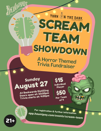 "Scream Team Showdown": A Horror Themed Trivia Fundraiser poster