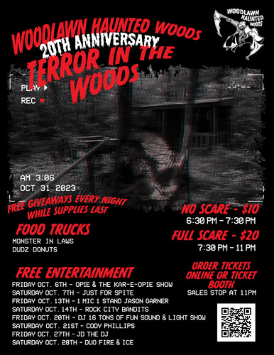 Woodlawn Haunted Woods 2023 poster
