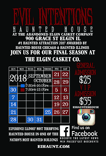 Evil Intentions Haunted House 2018 Haunt Season poster