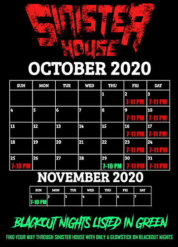Sinister House Haunted Attraction 2020 poster