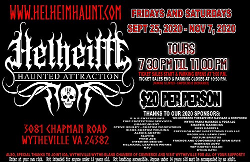 2020 HELHEIM HAUNTED ATTRACTION - HAUNT SEASON  poster