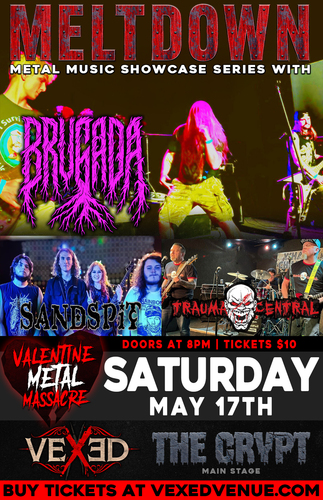 THE CRYPT - Valentine Metal Massacre with Brugada, Sandspit and Trauma Central poster