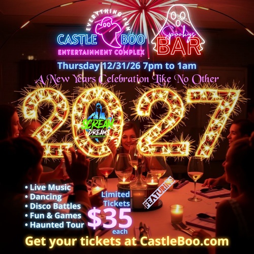 Spooky's New Years Eve Party & Celebration 2027 poster