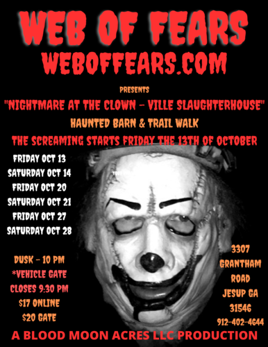 WEB OF FEARS HAUNTED FOREST TRAIL WALK 2023 poster