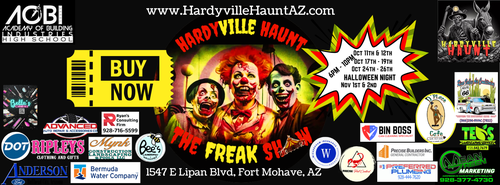 Get ready for Hardyville Haunt and AOBIHS heart-pounding Freak Show! poster